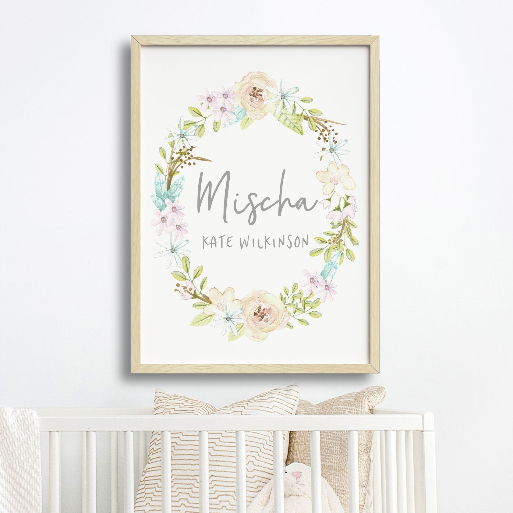 Floral Woodland Name Print
