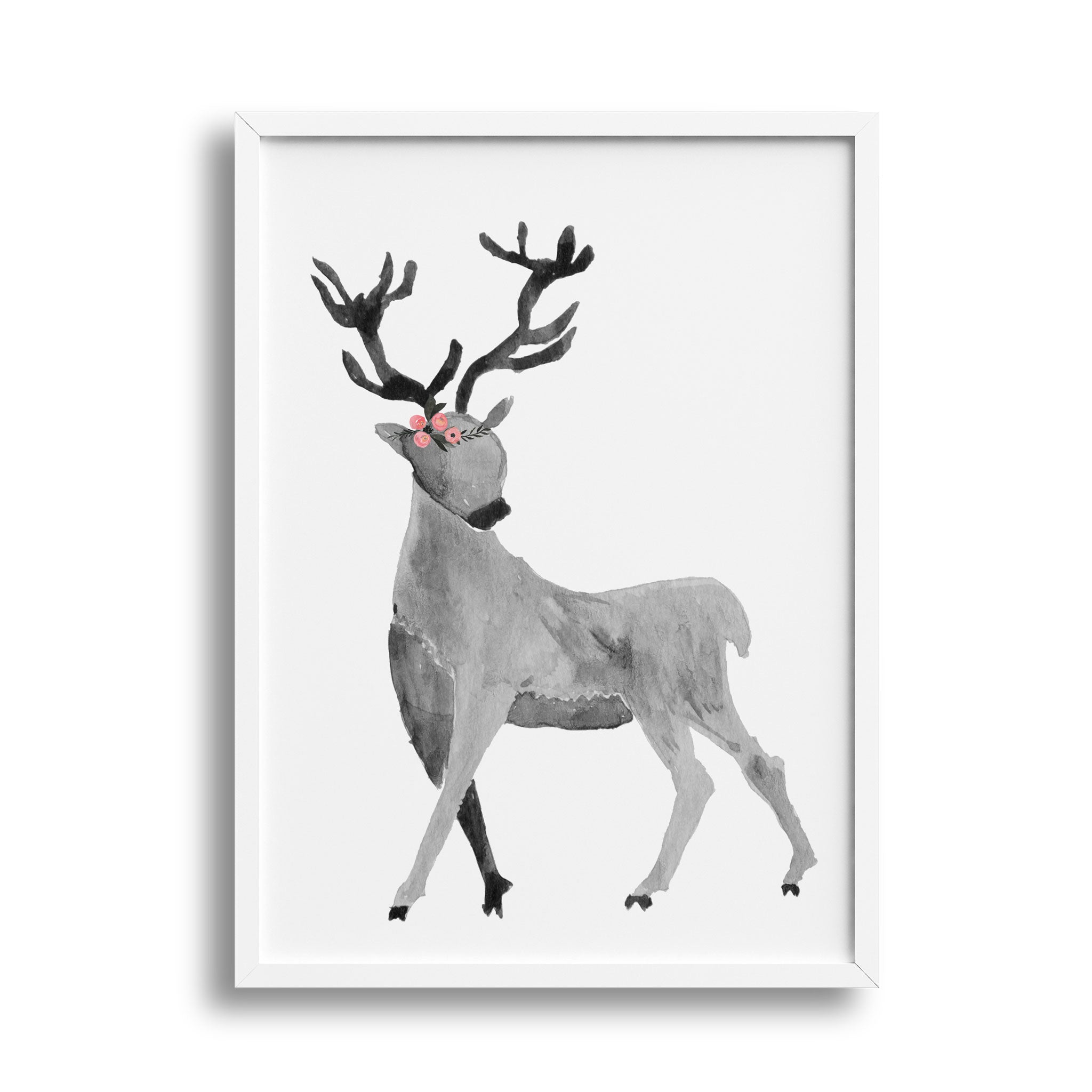 Watercolour Woodland Deer Print