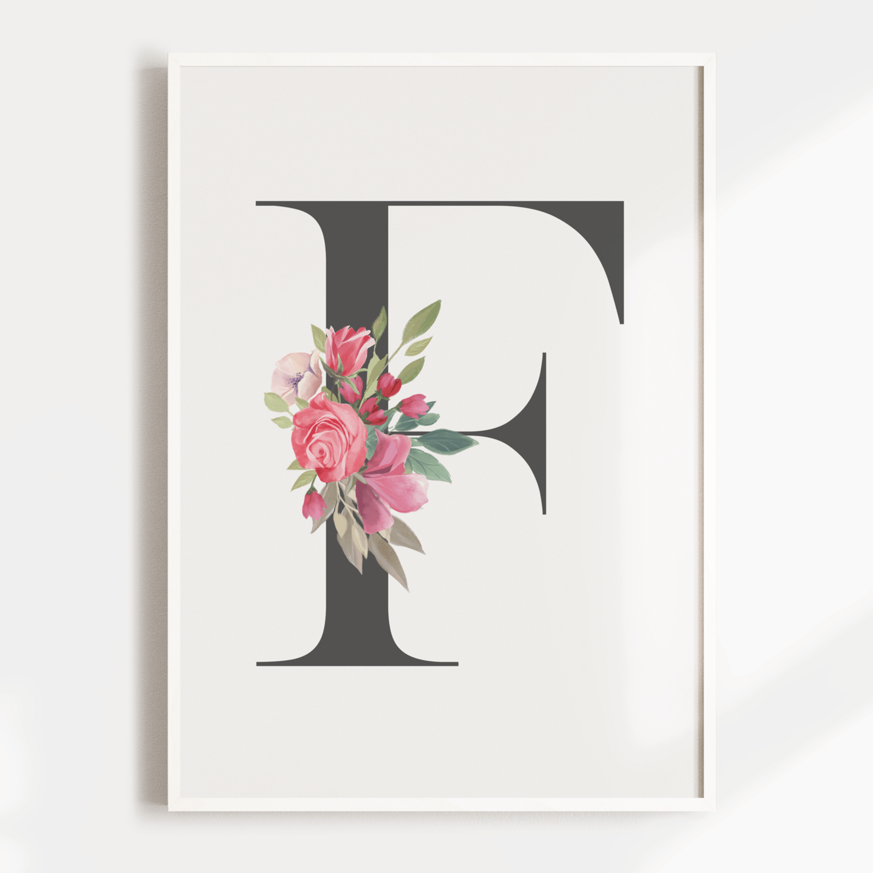 Pink Floral Letter Print