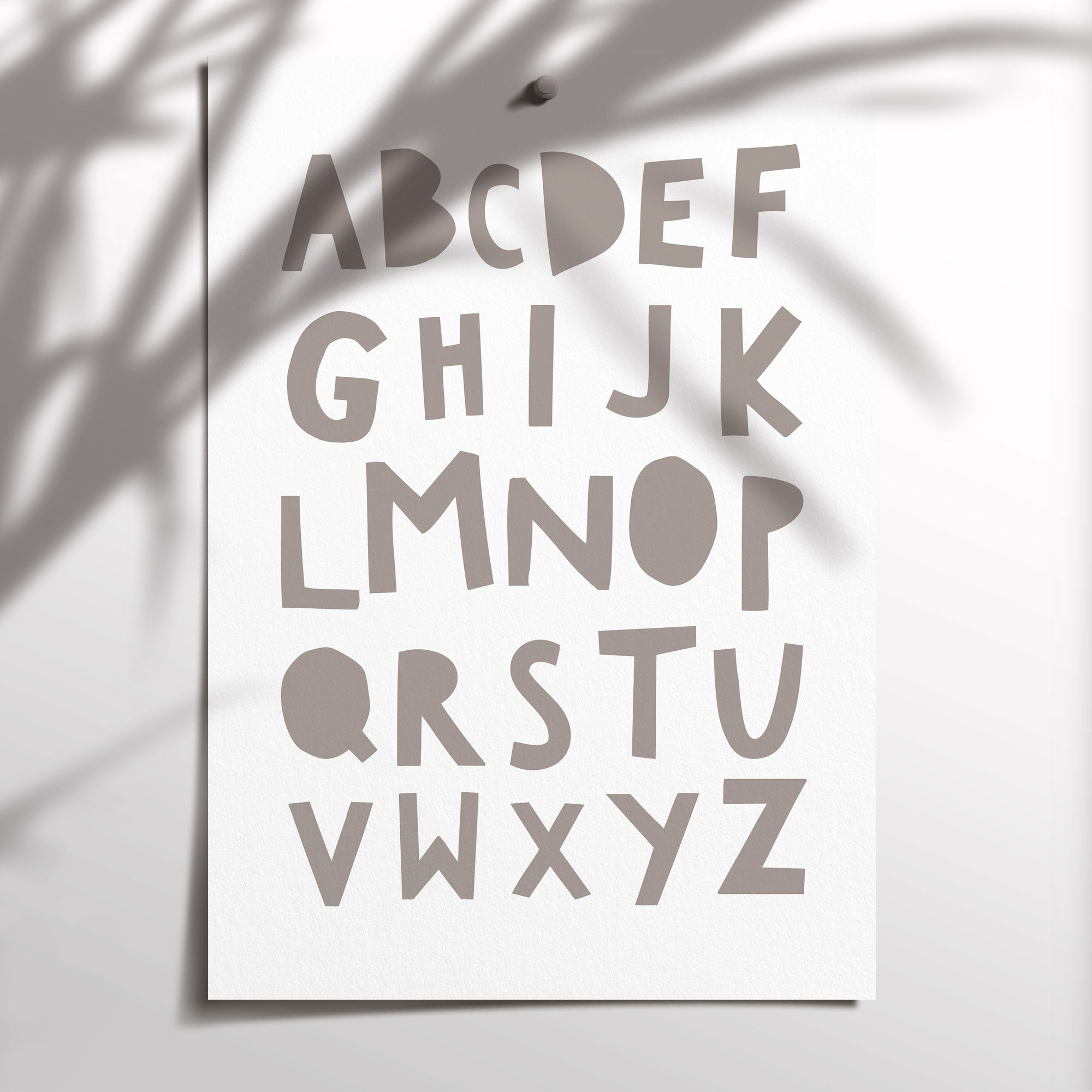 Grey Alphabet Print