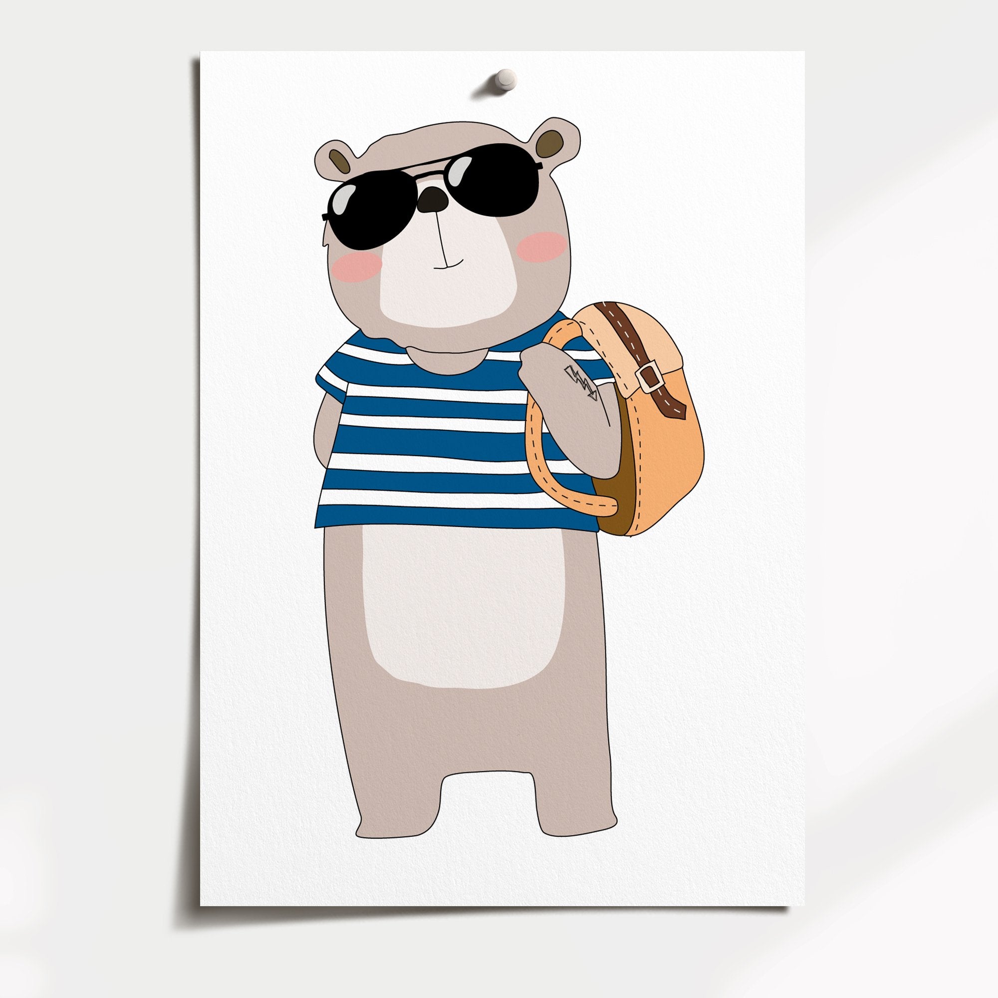 Hipster Bear Print
