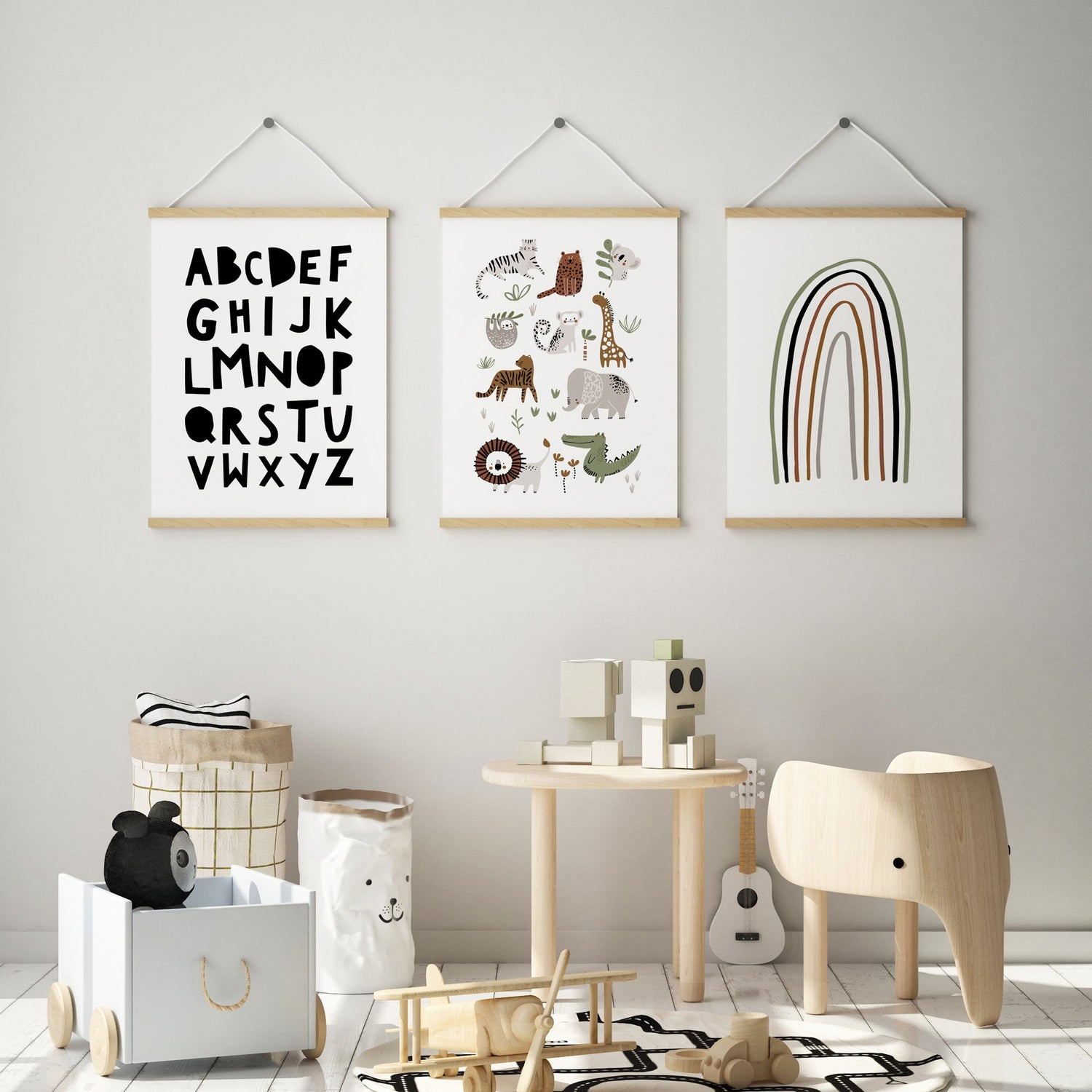 Jungle Animals, Alphabet & Rainbow Prints