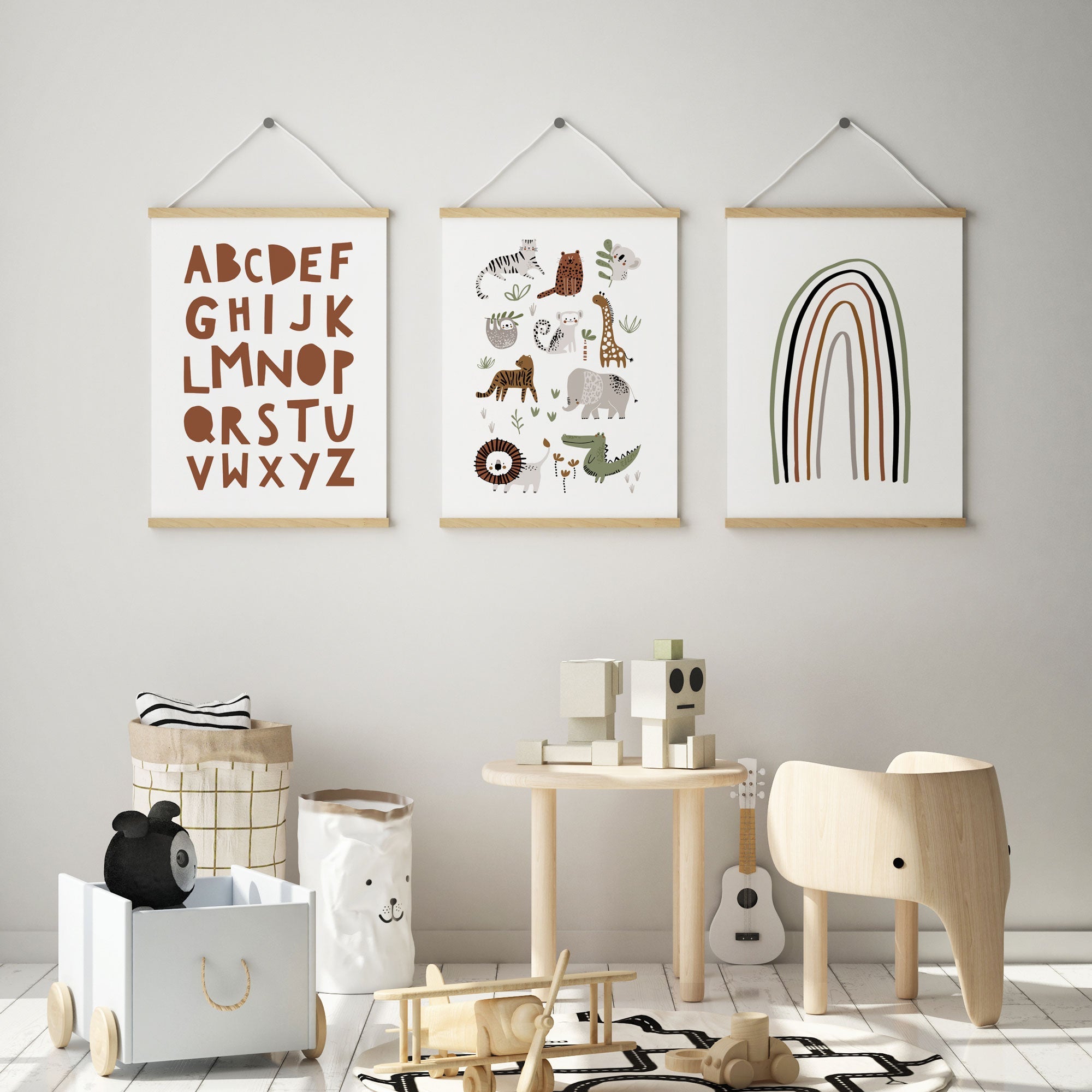 Jungle Animals, Alphabet & Rainbow Prints