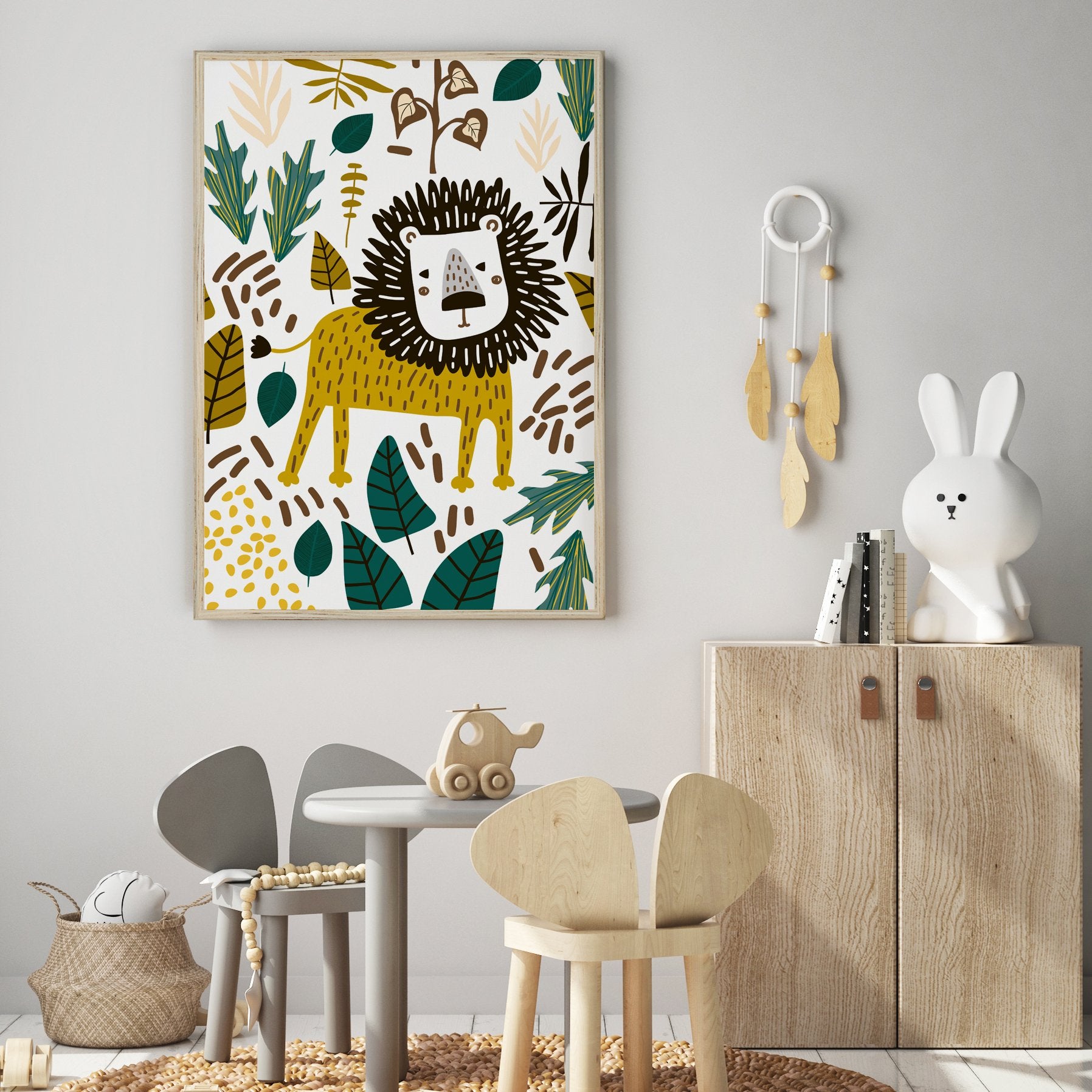 Jungle Lion Collage Print