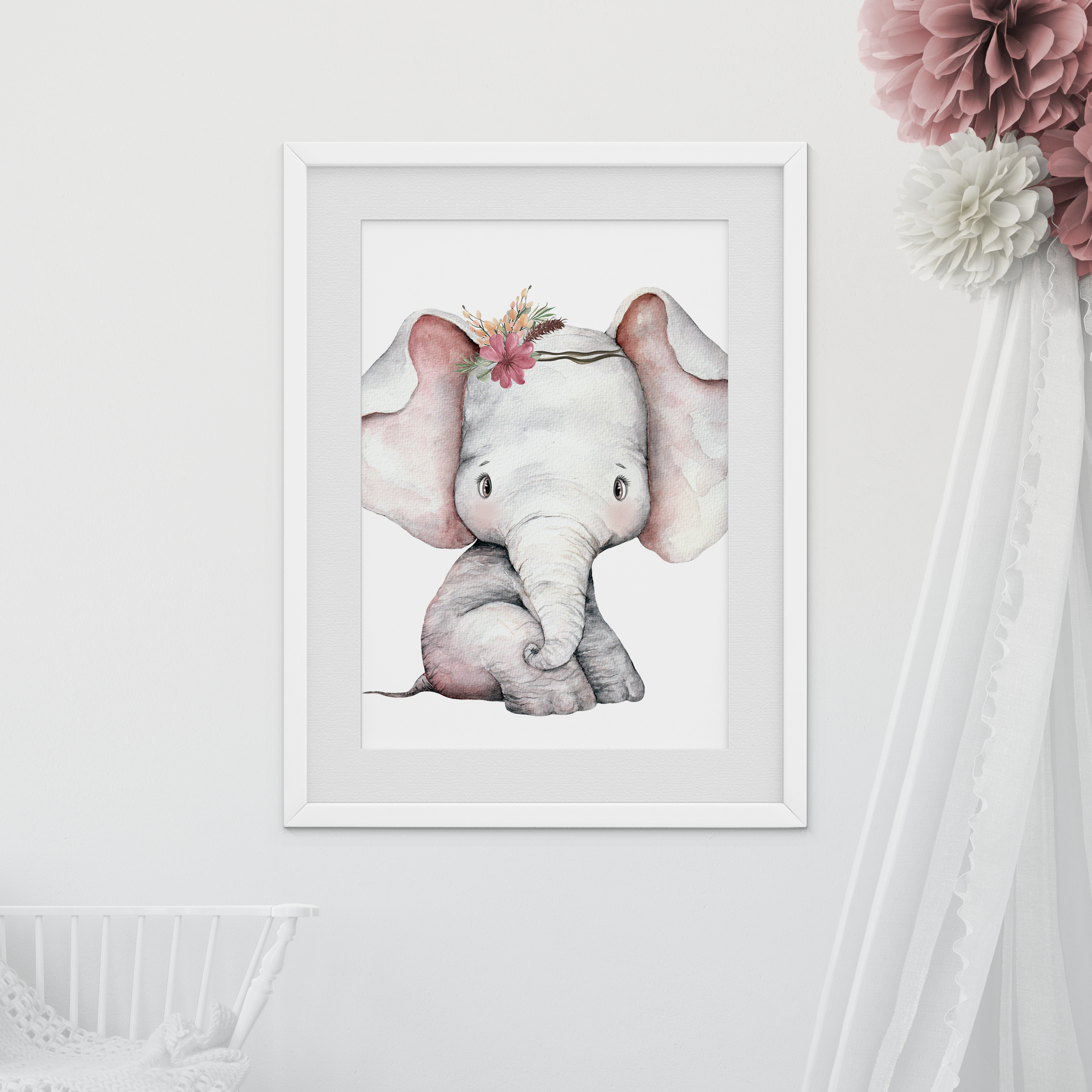 Floral Elephant Print